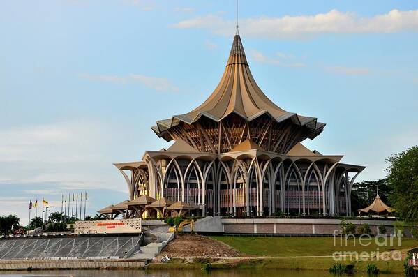 Architecture Poster featuring the photograph Sarawak state legislative parliamentary assembly building Kuching Malaysia #7 by Imran Ahmed