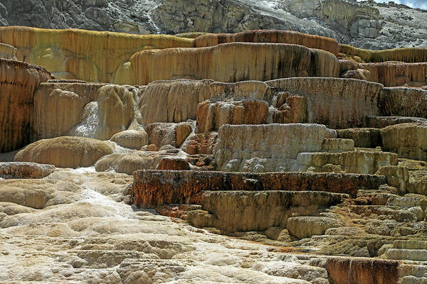 Mammoth Hot Springs Poster featuring the photograph Yellowstone NP - Mammoth Hot Springs #5 by Richard Krebs