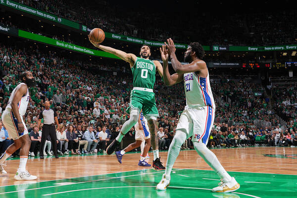 Playoffs Poster featuring the photograph Jayson Tatum #34 by Jesse D. Garrabrant