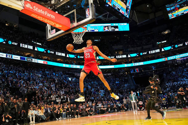 Trey Murphy Iii Poster featuring the photograph 2023 NBA All-Star - AT&T Slam Dunk Contest #4 by Jesse D. Garrabrant