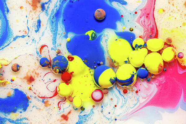 Bubbles Poster featuring the photograph Colorful artistic abstract background bubble painting art #4 by Michalakis Ppalis