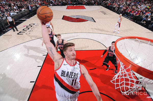 Meyers Leonard Poster featuring the photograph Meyers Leonard #4 by Sam Forencich