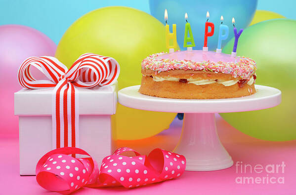 Balloon Poster featuring the photograph Happy Birthday Party Table #5 by Milleflore Images