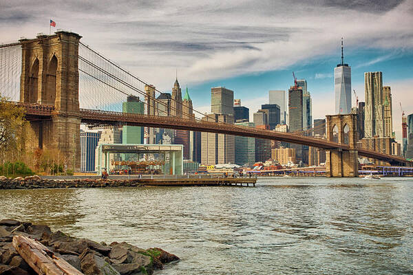 Financial Poster featuring the photograph Lower Manhattan New York City Panorama #7 by Alex Grichenko