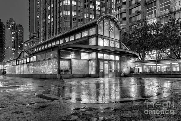72nd Street Poster featuring the photograph 72nd Street Subway Station bw by Jerry Fornarotto
