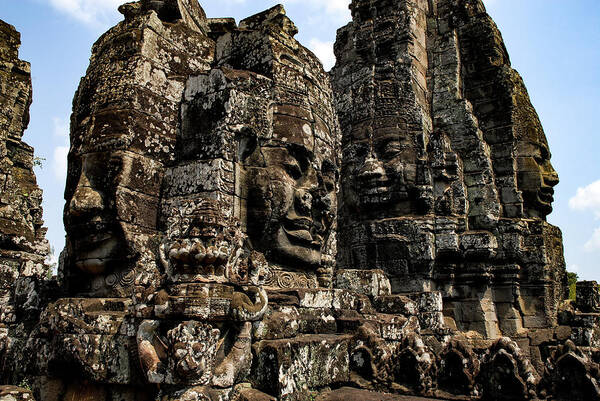 Cambodia Poster featuring the photograph A Face With No Name - Bayon Temple, Angkor Wat, Cambodia by Earth And Spirit