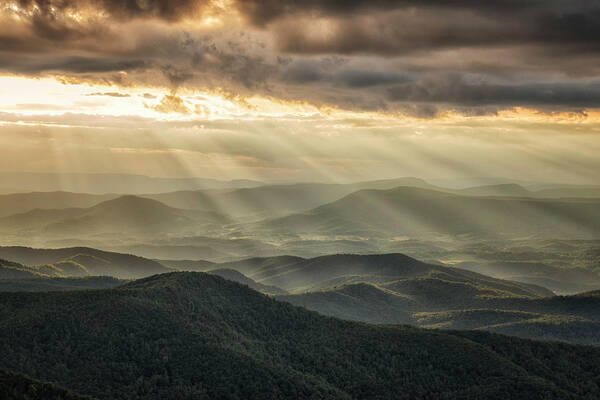 Blue Ridge Mountains Poster featuring the photograph A Glimpse of Heaven by Tricia Louque