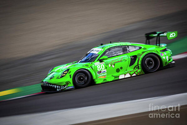 Car Poster featuring the photograph AO Racing GT3 R T-Rex by Anthony Michael Bonafede