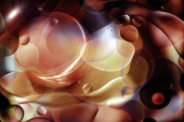 Abstract Poster featuring the mixed media Abstract Bubbles by Jacky Gerritsen