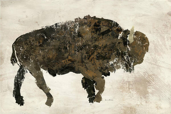 Abstract Poster featuring the digital art Abstract Buffalo by Ramona Murdock