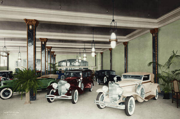 Auburn Poster featuring the photograph ACD Showroom 1930 by Retrographs