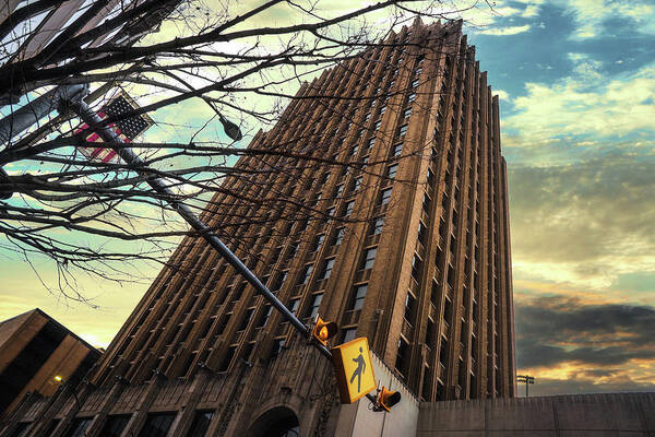 Ppl Poster featuring the photograph Allentown PPL Global Building Sunset by Jason Fink