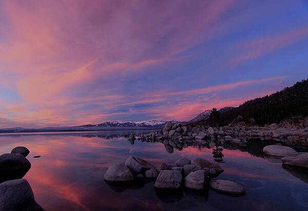 Lake Tahoe Poster featuring the photograph Alpenglow Nightlife by Sean Sarsfield