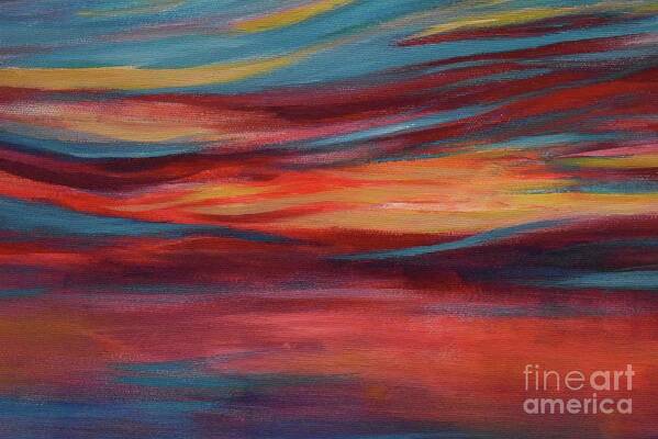 Nature Poster featuring the painting Amazing Sunset Waltz Over The Ocean 02 detail by Leonida Arte