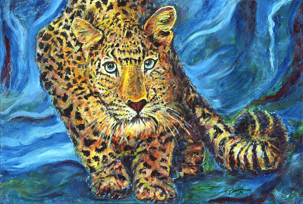 Amur Leopard Poster featuring the painting Amur Leopard by John Bohn