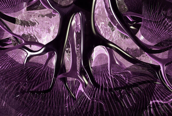 Trunk Poster featuring the digital art Anatomy Abstract 1 Purple Landscape by Russell Kightley