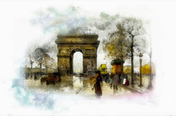 Arc De Triomphe Poster featuring the digital art Arc de Triomphe, Paris by Jerzy Czyz