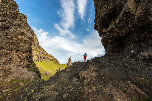  The Old Man Of Storr Poster featuring the photograph At The Old Man of Storr by Dubi Roman