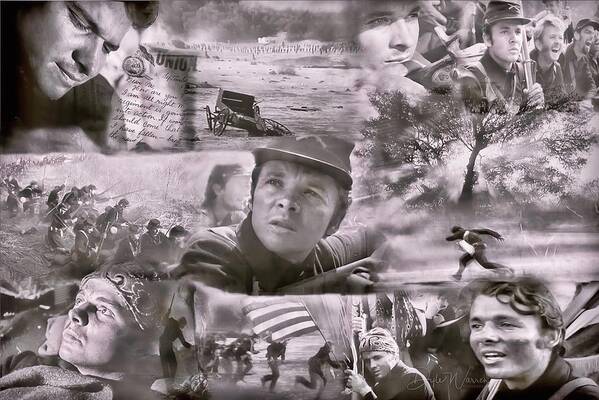 Audie Murphy Poster featuring the photograph Audie Murphy Red Badge of Courage Photo Montage by Dyle Warren
