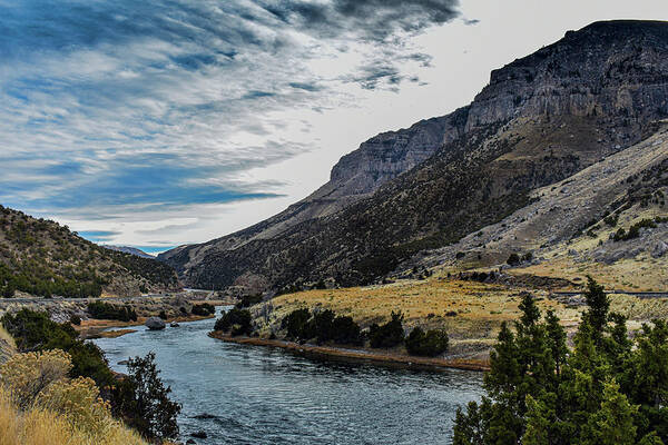 River Poster featuring the photograph Autumn at Wind River Canyon by Laura Putman