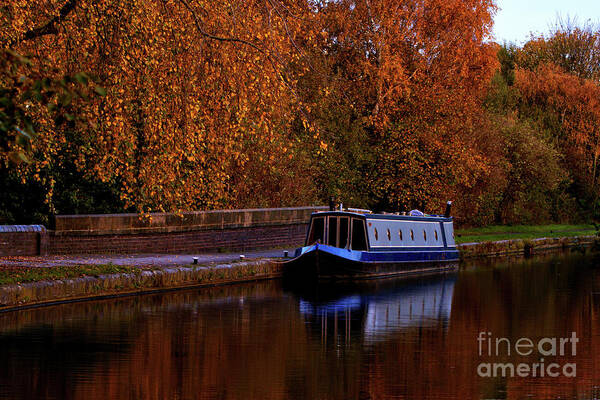 Transport Poster featuring the photograph Autumn on the Canals by Stephen Melia