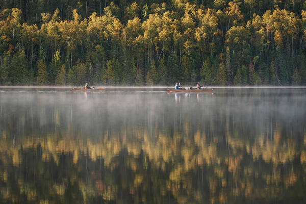 Canoes Poster featuring the photograph Autumn Paddle in the BWCA by Bella B Photography