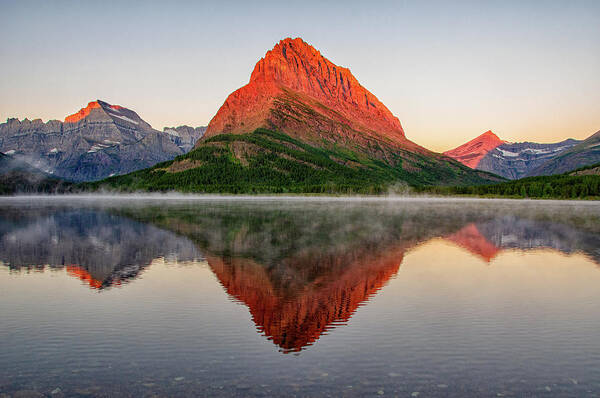 Swiftcurrent Lake Poster featuring the photograph Backbone of the Land by Darlene Bushue