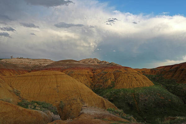 Badlands Yellow Mounds Poster featuring the photograph Badlands Yellow Mounds by Dan Sproul