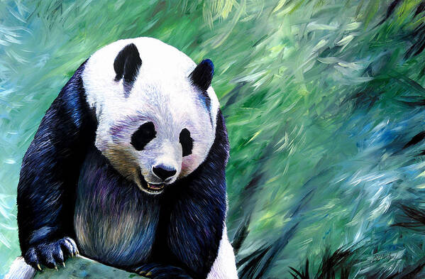 Panda Poster featuring the painting Balance by R J Marchand