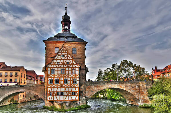 Bamberg Poster featuring the photograph Bamberg Old Town Hall or Altes Rathaus - Germany by Paolo Signorini