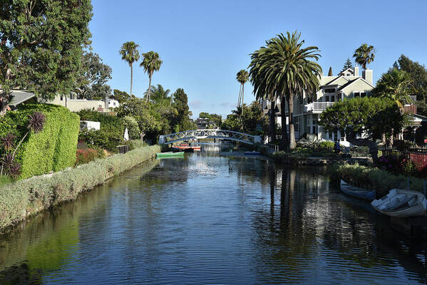 Venice Poster featuring the photograph Beautiful Venice Canals in California by Mark Stout