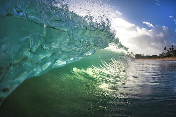 Wave Poster featuring the photograph Beneath The Curl by Sean Davey