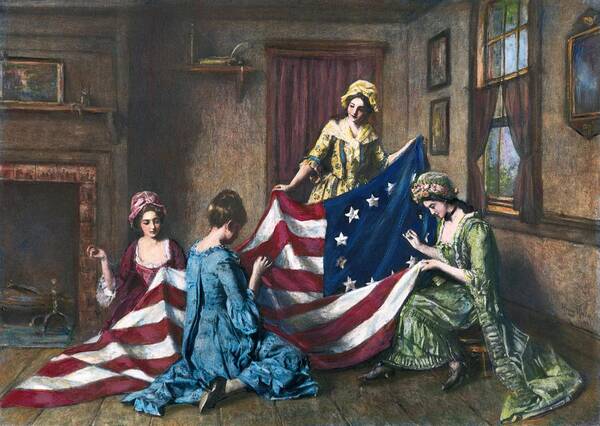 13 Star Flag Poster featuring the painting Birth Of The Flag by Granger