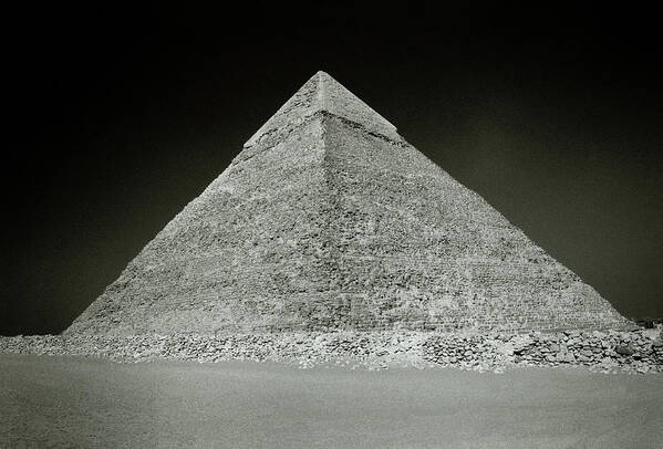 Egypt Poster featuring the photograph Black And White Khafre by Shaun Higson