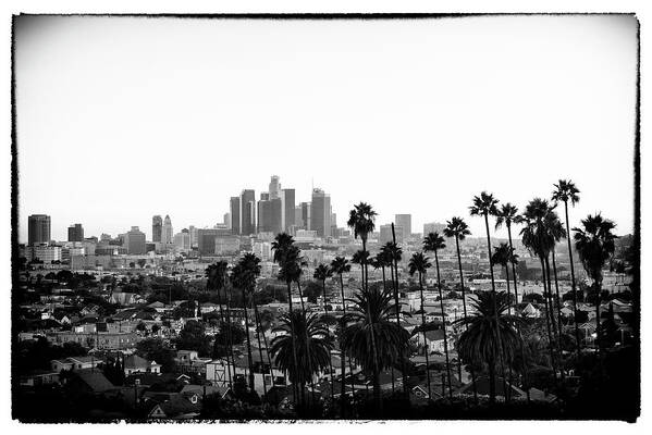 Los Angeles Poster featuring the photograph Black California Series - Los Angeles City of Angels by Philippe HUGONNARD