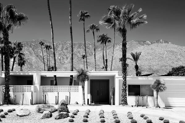 Architecture Poster featuring the photograph Black California Series - White House Palm Springs by Philippe HUGONNARD