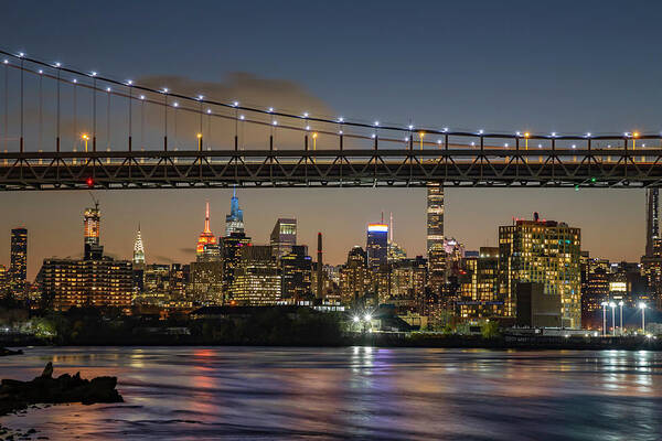 Triboro Bridge Poster featuring the photograph Blue Dusk by Cate Franklyn