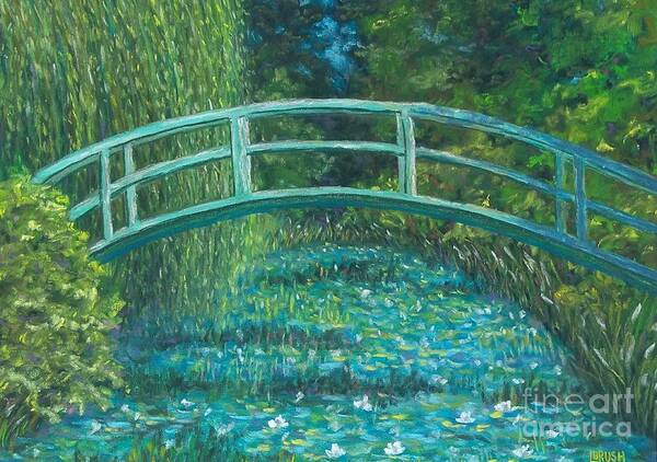 Blue Poster featuring the pastel Blue Waterlilies of Giverny SOLD prints available by Lisa Bliss Rush