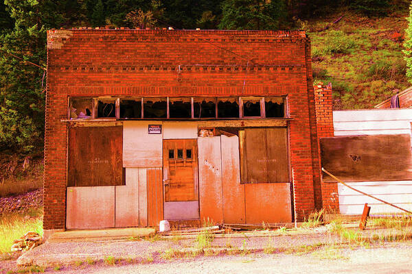 Buidling Poster featuring the photograph Boarded up shop Burke Canyon Idaho by Jeff Swan