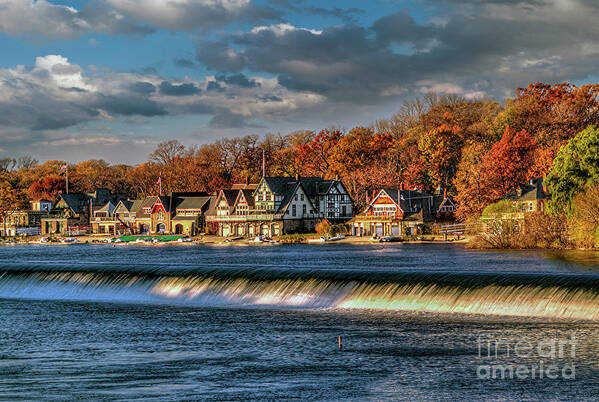 Boathouse Row Poster featuring the photograph Boathouse Row Water flowing Philadelphia by David Zanzinger