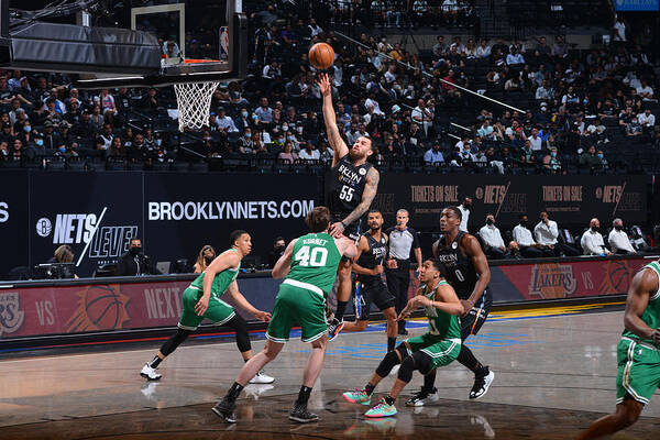Mike James Poster featuring the photograph Boston Celtics v Brooklyn Nets - Game Two by Jesse D. Garrabrant
