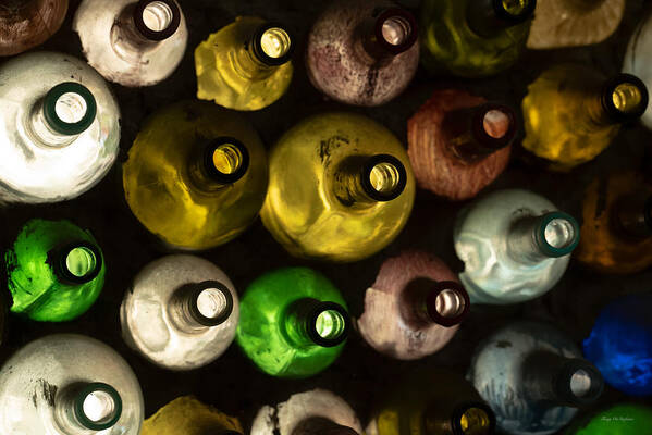 Color Poster featuring the photograph Bottles by Tony DiStefano