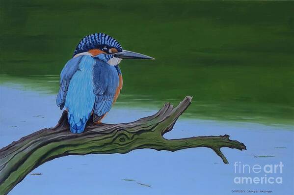 Kingfisher Poster featuring the painting Branching Out by Gordon Palmer