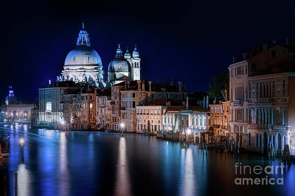 Night Poster featuring the photograph Breathtaking Venice by night by The P
