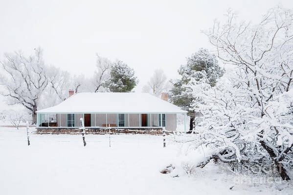 Arizona Poster featuring the photograph Brown Canyon Ranch House In Snow by Al Andersen