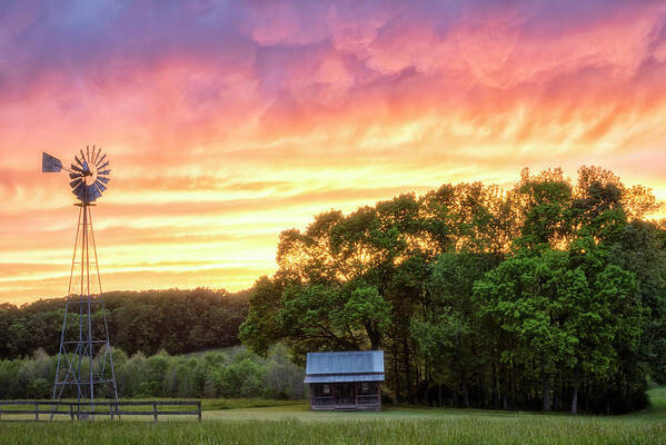 Cabin Poster featuring the photograph Cabin Sunset by Russell Pugh