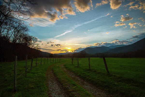 Cades Cove Poster featuring the photograph Cades Cove Sunrise by Robert J Wagner