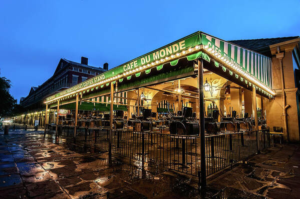 Andy Crawford Poster featuring the photograph Cafe Du Monde Before the Morning Rush by Andy Crawford