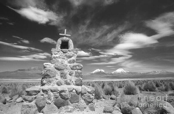 Bolivia Poster featuring the photograph Cairn in the Bolivian altiplano by James Brunker