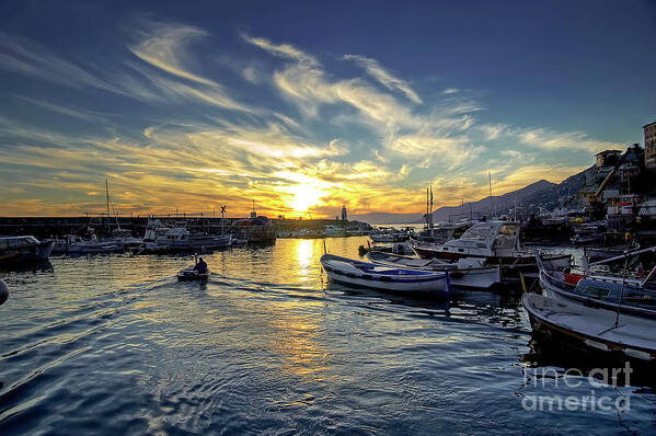 Scenery Poster featuring the photograph Camogli - Sunset - Italy by Paolo Signorini